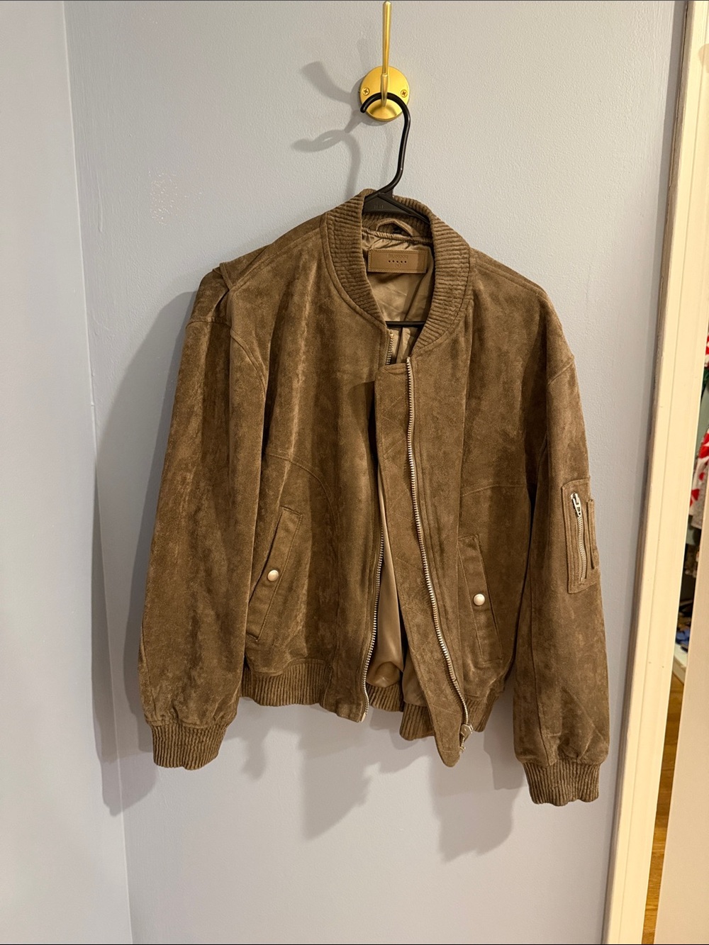 Blank NYC Brown Suede Bomber Jacket